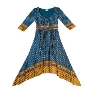 Maeve Anthropologie Beloved Midi Dress (Teal) Size Medium